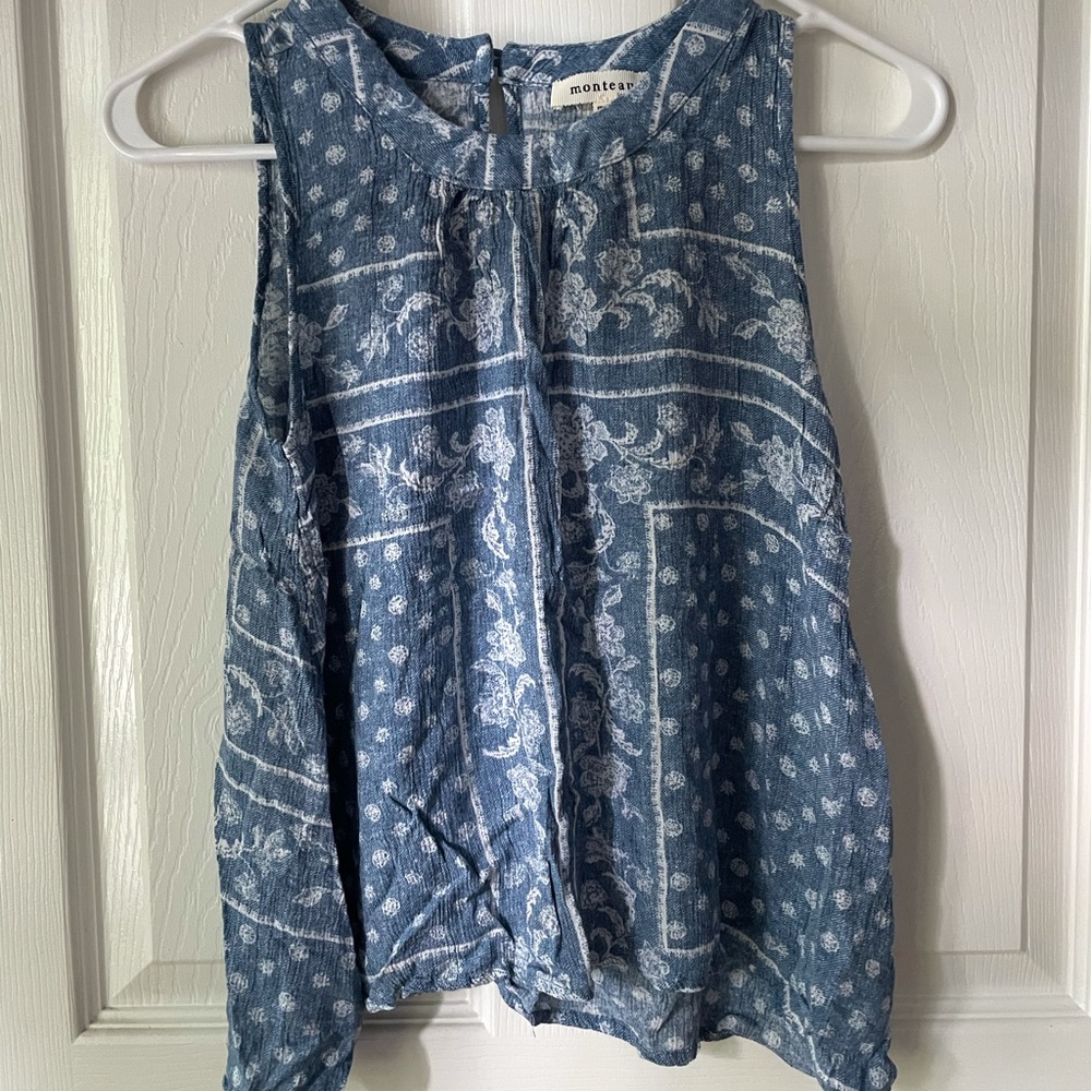 Monteau Blue Sleeveless Tank